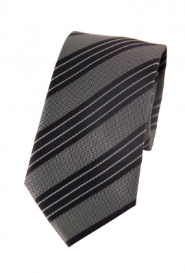 Aaron Black & Grey Striped Tie