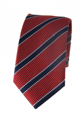 Logan Red & Navy Striped Tie