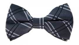 Boston Grey Checkered Bow Tie
