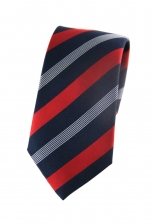 Nathan Red & Navy Striped Tie