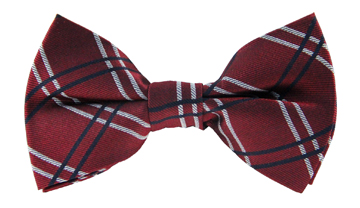 Boston Red Checkered Bow Tie